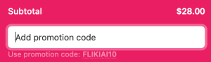 code-fliki Ajouter un code promo Fliki